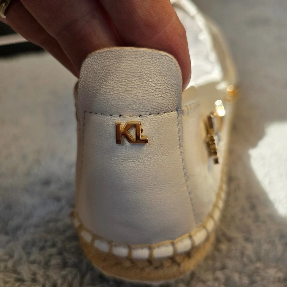 Karl Lagerfeld Womens MICHAELA Metal Embellished Espadrilles Shoes Sz‎ 10 NIB